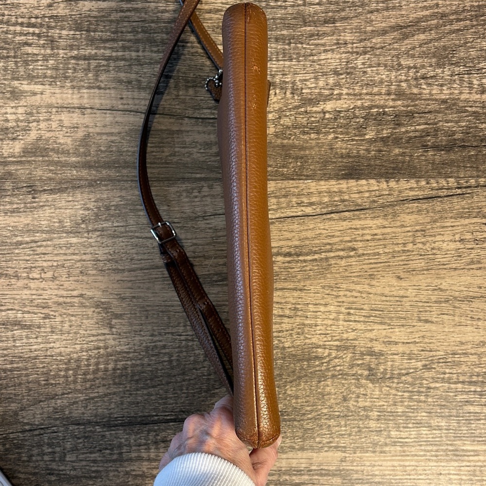 Coach Brown Pebbled Leather Crossbody Bag - Picture 6 of 10